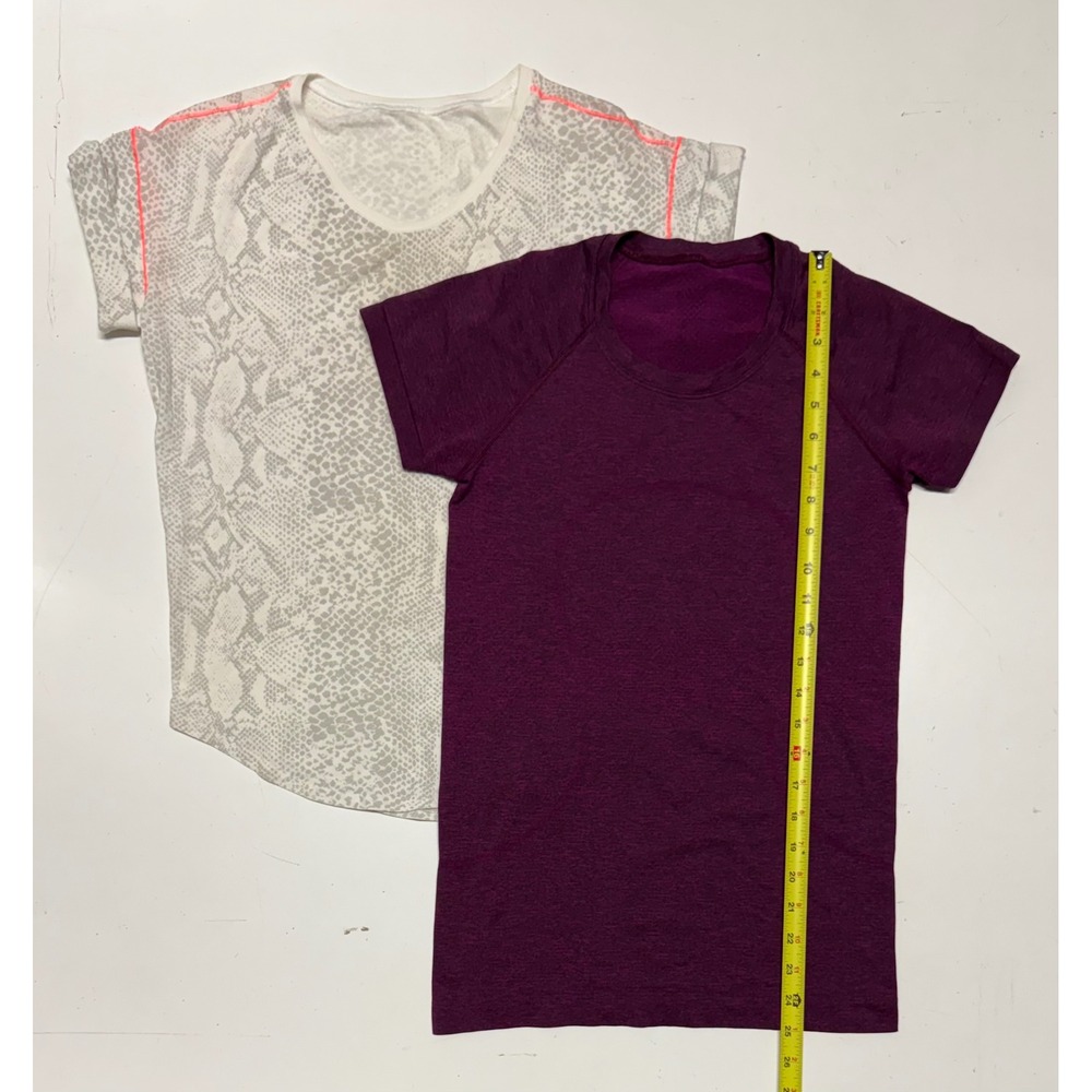 Lululemon Swiftly Tech Purple‎ Heathered & Snakeskin Print Tops Bundle Size 6